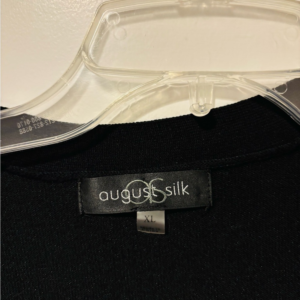 AUGUST SILK Women’s Classic Black Cardigan, Size XL - Picture 4 of 5
